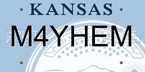 M4YHEM Kansas License Plate
