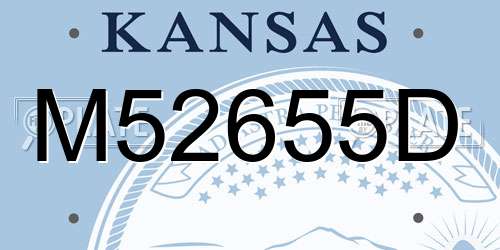 M52655D Kansas License Plate
