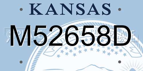 M52658D Kansas License Plate
