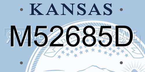 M52685D Kansas License Plate