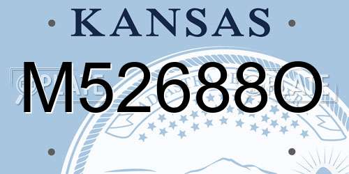 M52688O Kansas License Plate