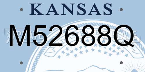 M52688Q Kansas License Plate
