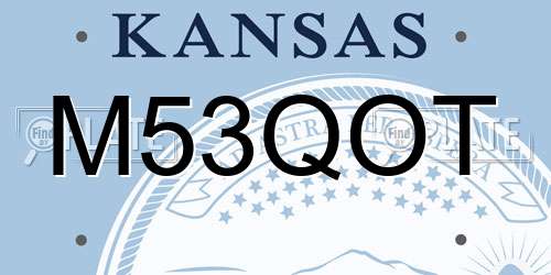 M53QOT Kansas License Plate