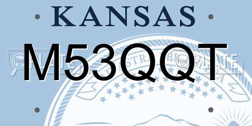 M53QQT Kansas License Plate