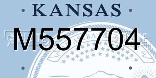 M557704 Kansas License Plate