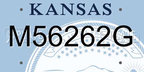 M56262G Kansas License Plate
