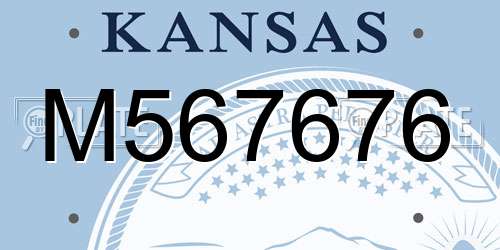M567676 Kansas License Plate