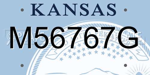 M56767G Kansas License Plate