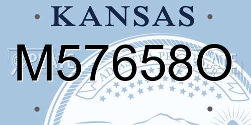 M57658O Kansas License Plate