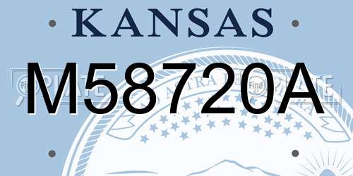 M58720A Kansas License Plate