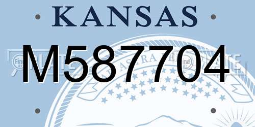 M587704 Kansas License Plate