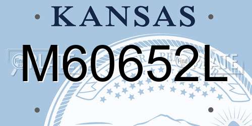 M60652L Kansas License Plate