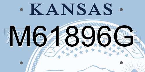 M61896G Kansas License Plate