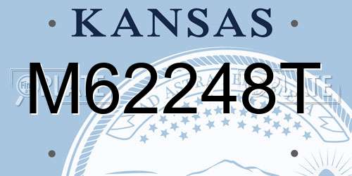 M62248T Kansas License Plate