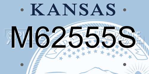 M62555S Kansas License Plate