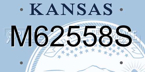 M62558S Kansas License Plate