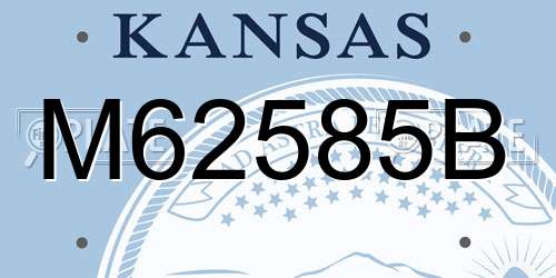 M62585B Kansas License Plate