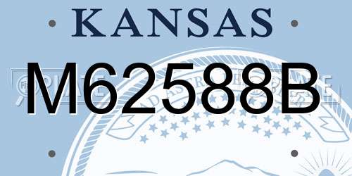 M62588B Kansas License Plate