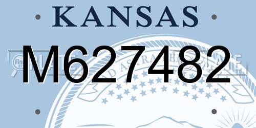 M627482 Kansas License Plate