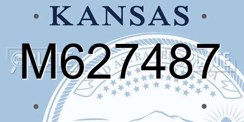 M627487 Kansas License Plate