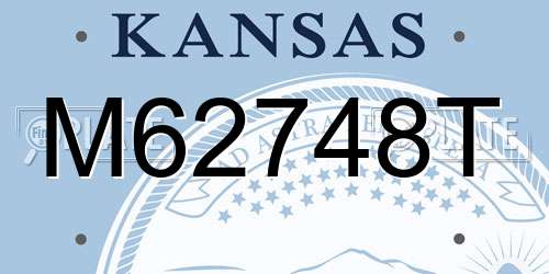 M62748T Kansas License Plate