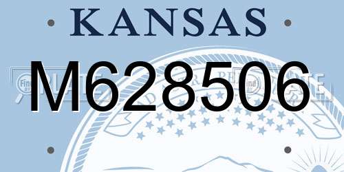 M628506 Kansas License Plate