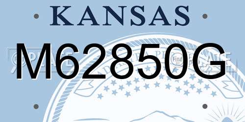M62850G Kansas License Plate