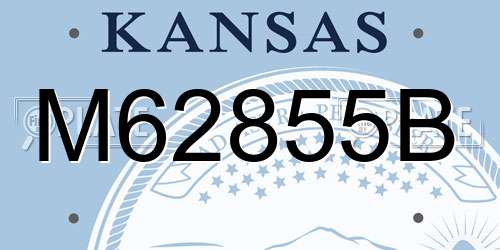 M62855B Kansas License Plate
