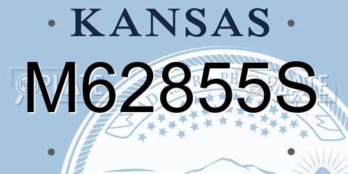 M62855S Kansas License Plate