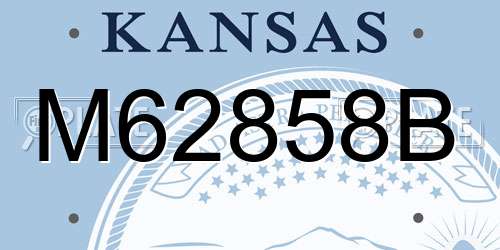 M62858B Kansas License Plate