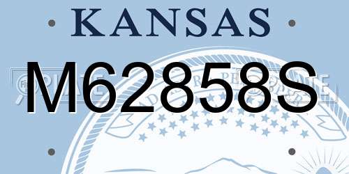 M62858S Kansas License Plate