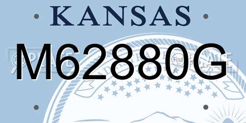 M62880G Kansas License Plate