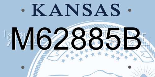 M62885B Kansas License Plate