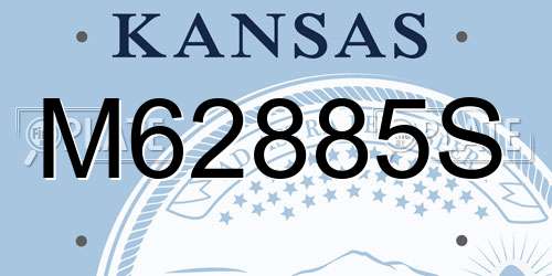 M62885S Kansas License Plate