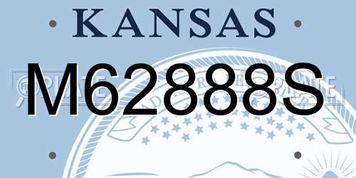 M62888S Kansas License Plate