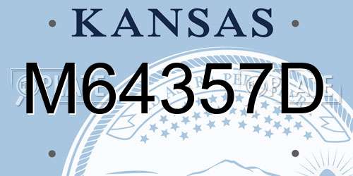 M64357D Kansas License Plate