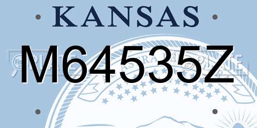 M64535Z Kansas License Plate
