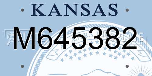 M645382 Kansas License Plate