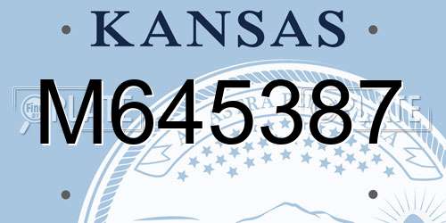 M645387 Kansas License Plate