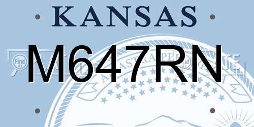 M647RN Kansas License Plate