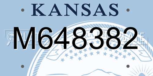 M648382 Kansas License Plate