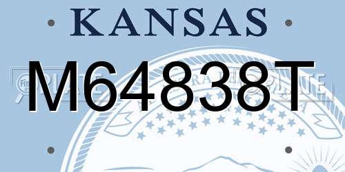 M64838T Kansas License Plate