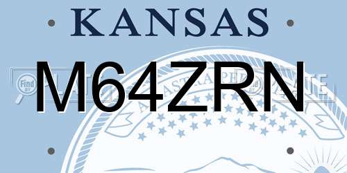 M64ZRN Kansas License Plate