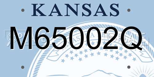 M65002Q Kansas License Plate