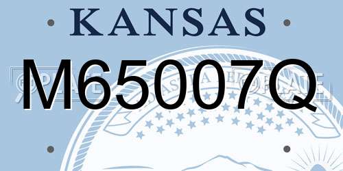M65007Q Kansas License Plate