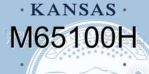 M65100H Kansas License Plate