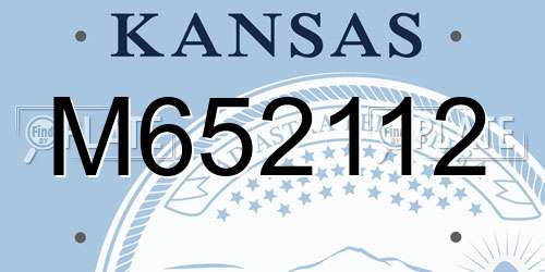 M652112 Kansas License Plate