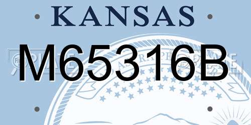 M65316B Kansas License Plate