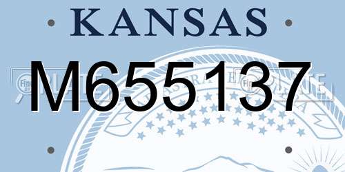 M655137 Kansas License Plate