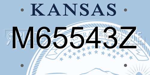 M65543Z Kansas License Plate
